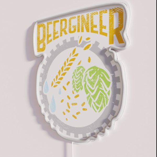 Beergineer Craft Beer Hops Homebrew Beer RGB Neon Sign