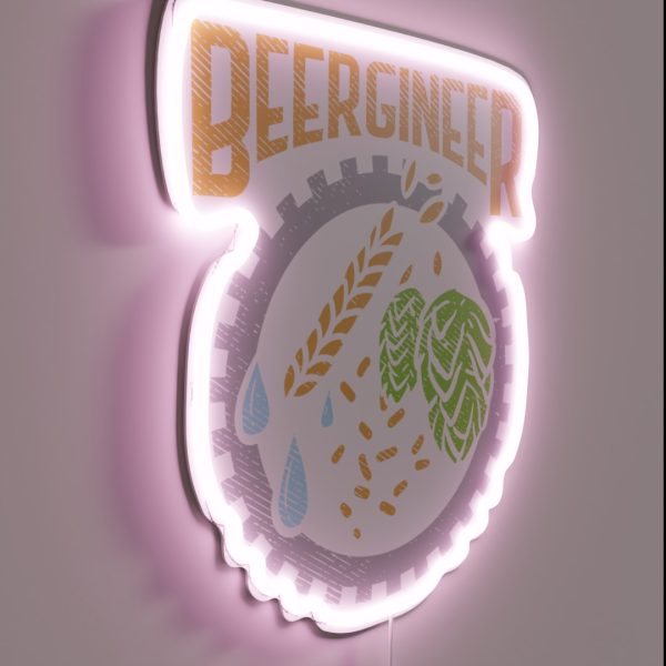 Beergineer Craft Beer Hops Homebrew Beer RGB Neon Sign