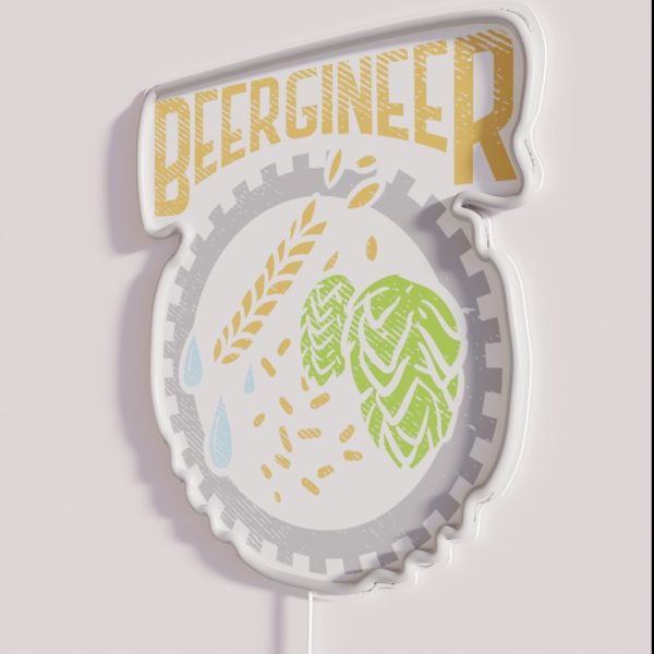 Beergineer Craft Beer Hops Homebrew Beer RGB Neon Sign
