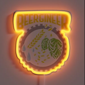 Beergineer Craft Beer Hops Homebrew Beer Brewing RGB Neon Sign
