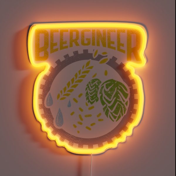 Beergineer Craft Beer Hops Homebrew Beer Brewing RGB Neon Sign
