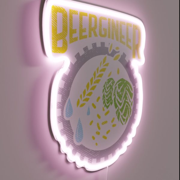 Beergineer Craft Beer Hops Homebrew Beer Brewing RGB Neon Sign