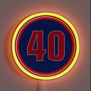 Bill Laimbeer Number 40 Jersey Detroit Pistons Inspired RGB Neon Sign