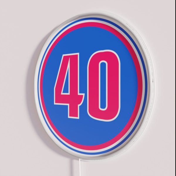 Bill Laimbeer Number 40 Jersey Detroit RGB Neon Sign