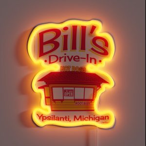 Bill S Drive In Hot Dog Stand RGB Neon Sign