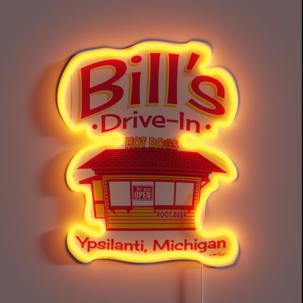Bill S Drive In Hot Dog Stand RGB Neon Sign