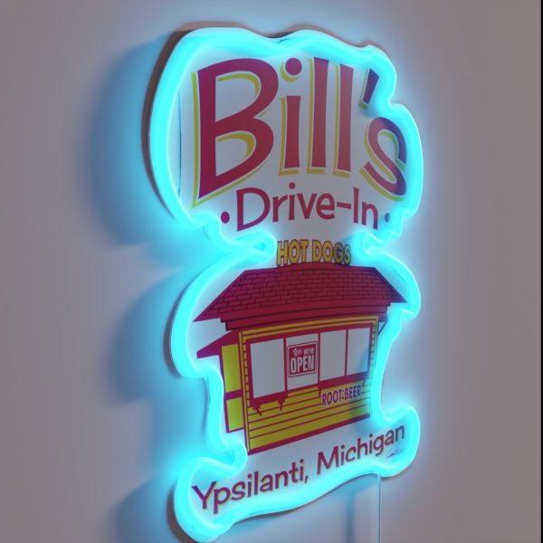 Bill S Drive In Hot Dog Stand RGB Neon Sign