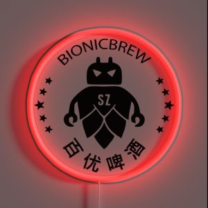 Bionic Brew Chinese Brewery Robot Beer RGB Neon Sign