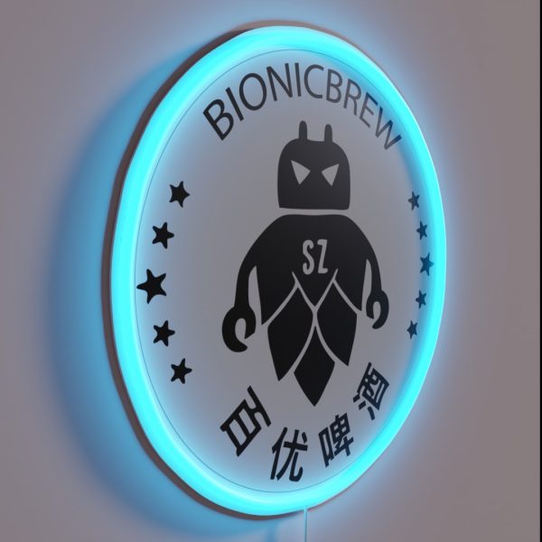 Bionic Brew Chinese Brewery Robot Beer RGB Neon Sign