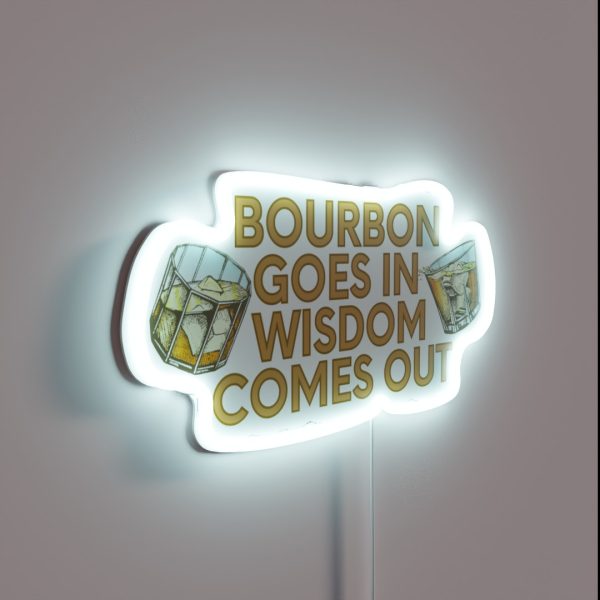 Bourbon Goes In Wisdom Comes Out RGB Neon Sign