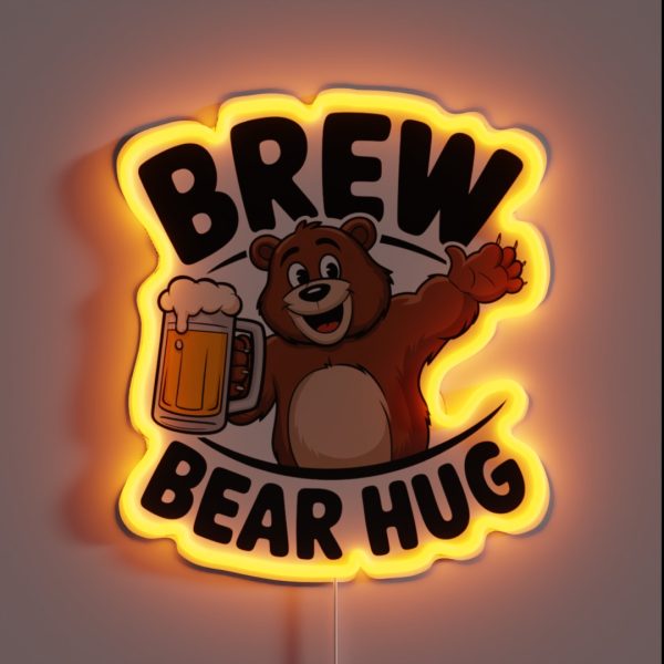 Brew Bear Hug RGB Neon Sign