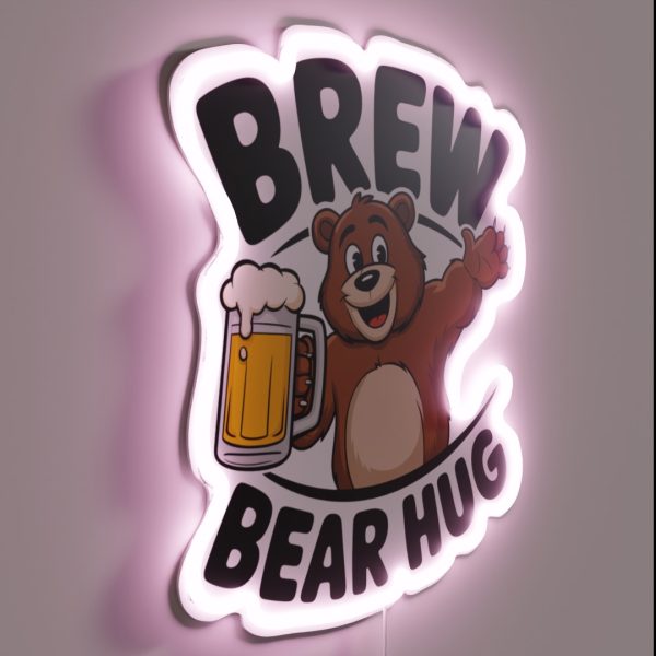 Brew Bear Hug RGB Neon Sign