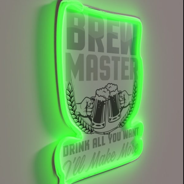 Brewmaster Drink Up I Ll Make More Craft Beer Brewer RGB Neon Sign