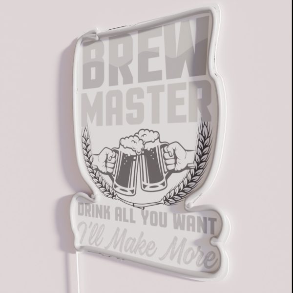 Brewmaster Drink Up I Ll Make More Craft Beer Brewer RGB Neon Sign