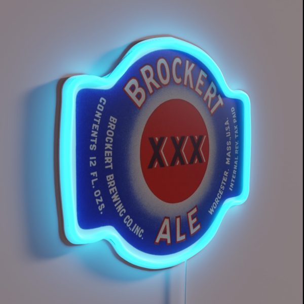 Brockert Ale XXD Worcester MA Beer Label RGB Neon Sign