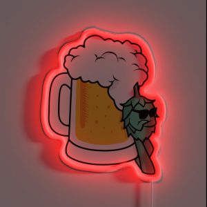 Cool Hops On Beer Glass RGB Neon Sign