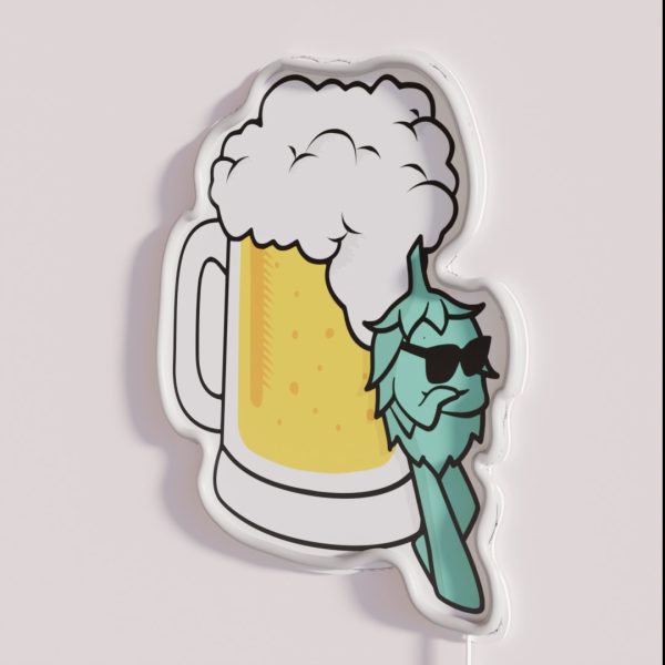 Cool Hops On Beer Glass RGB Neon Sign