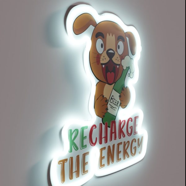 Dog And Beer Energy RGB Neon Sign
