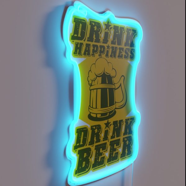 Drink Happiness Drink Beer RGB Neon Sign