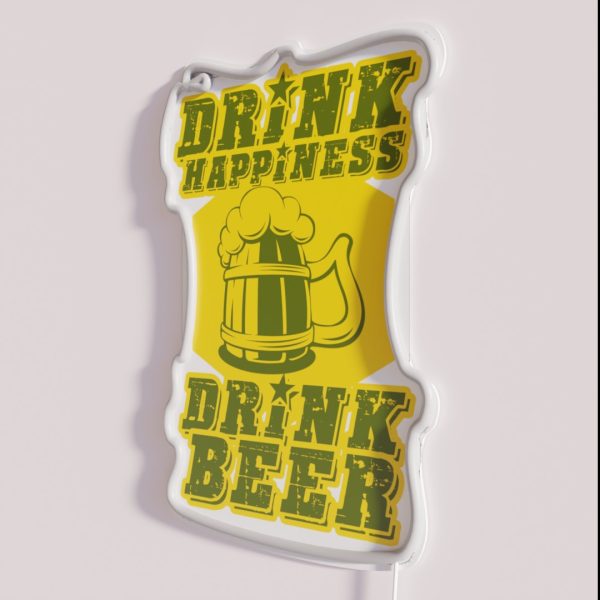 Drink Happiness Drink Beer RGB Neon Sign