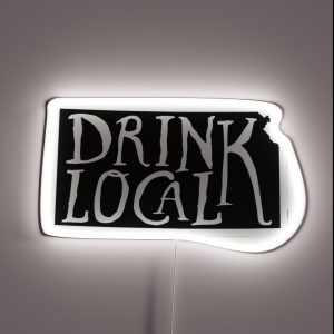 Drink Local Kansas State Outline Craft Beer RGB Neon Sign