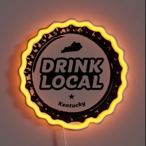 Drink Local Kentucky Craft Beer Bottle Cap RGB Neon Sign