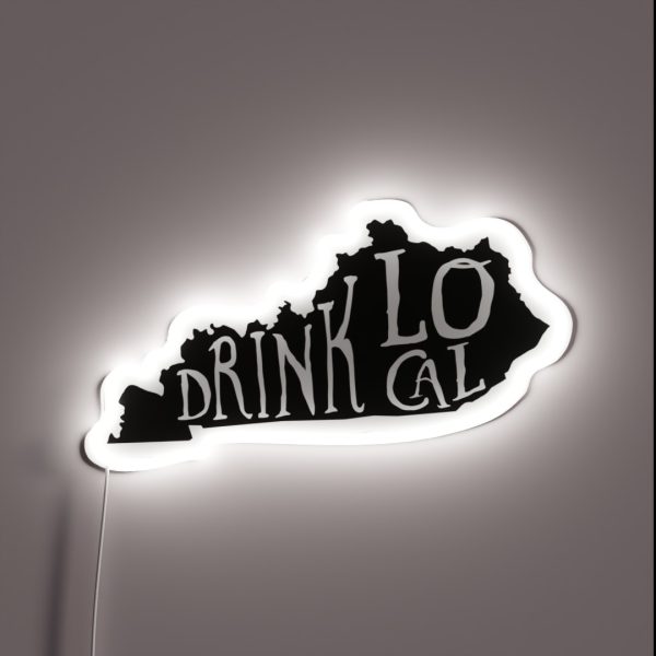Drink Local Kentucky State Outline Craft Beer RGB Neon Sign