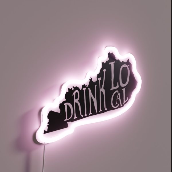 Drink Local Kentucky State Outline Craft Beer RGB Neon Sign