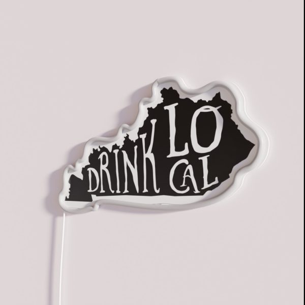 Drink Local Kentucky State Outline Craft Beer RGB Neon Sign