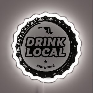 Drink Local Maryland Craft Beer Bottle Cap RGB Neon Sign