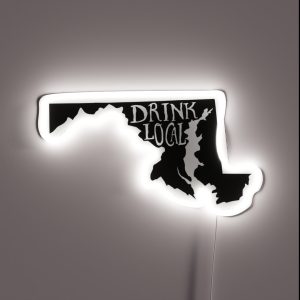 Drink Local Maryland State Outline Craft Beer RGB Neon Sign