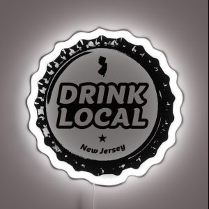 Drink Local New Jersey Craft Beer Bottle Cap RGB Neon Sign