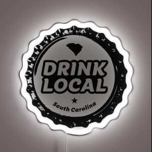Drink Local South Carolina Craft Beer Bottle Cap RGB Neon Sign