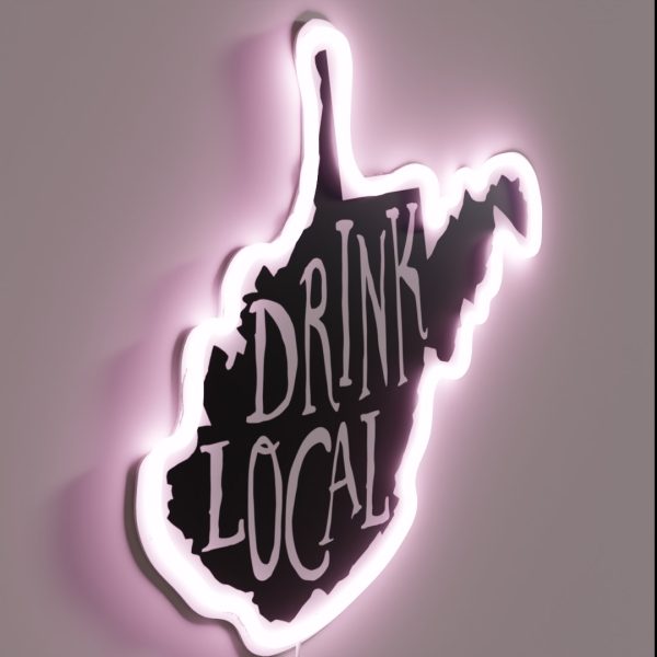 Drink Local West Virginia State Outline Craft RGB Neon Sign