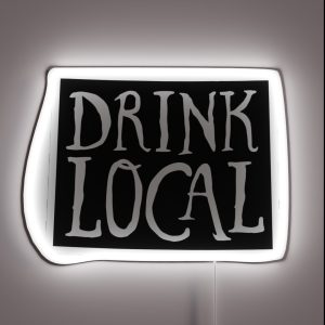 Drink Local Wyoming State Outline Craft Beer RGB Neon Sign