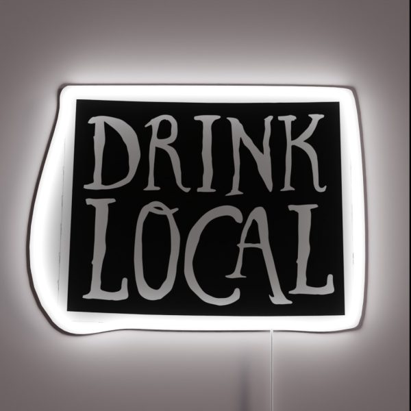 Drink Local Wyoming State Outline Craft Beer RGB Neon Sign