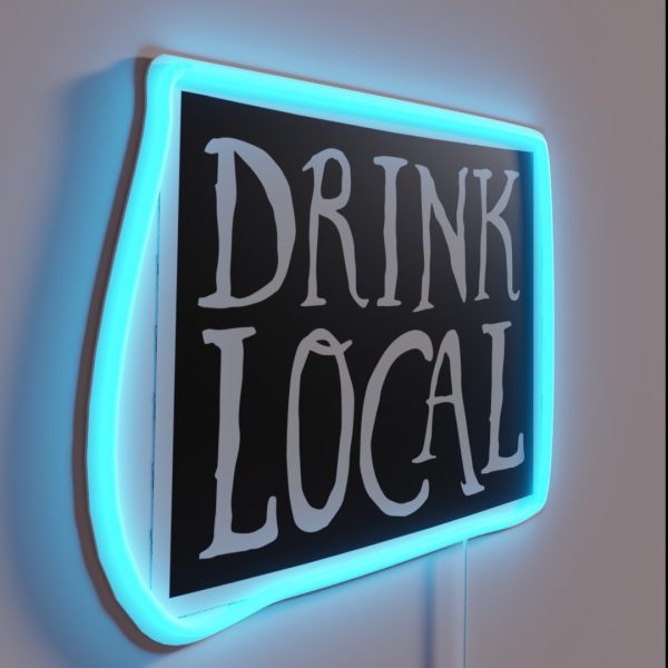 Drink Local Wyoming State Outline Craft Beer RGB Neon Sign