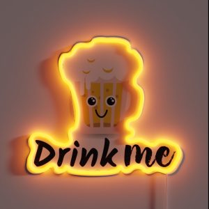 Drink Me Drink Beer Soda Glass RGB Neon Sign