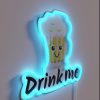 RGB Neon Bar Sign: Drink Me, Beer, Soda Glassware Welcome