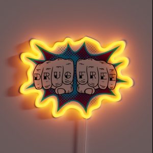 Drug Free Punch AA NA Recovery RGB Neon Sign