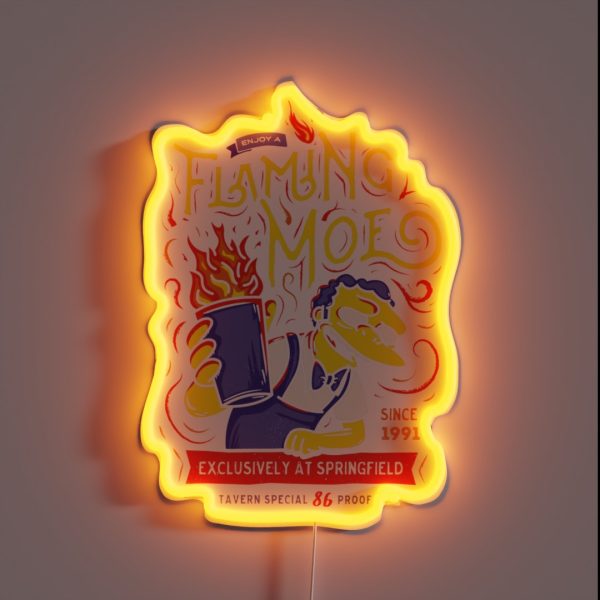 Flaming Classic Drink RGB Neon Sign