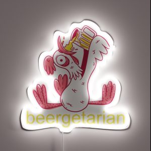 Funny Beer Beergetarian Print RGB Neon Sign