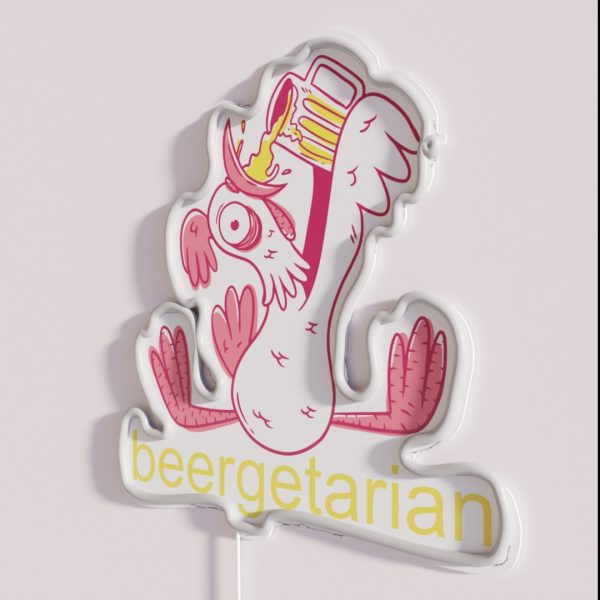 Funny Beer Beergetarian Print RGB Neon Sign