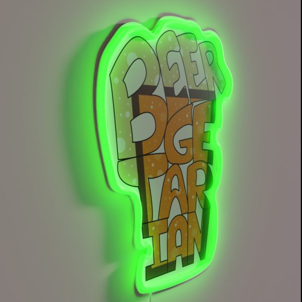 Funny Beergetarian Oktoberfest Beer Lovers Brewery RGB Neon Sign