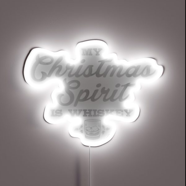 Funny Christmas Drinking Whiskey Liquor RGB Neon Sign