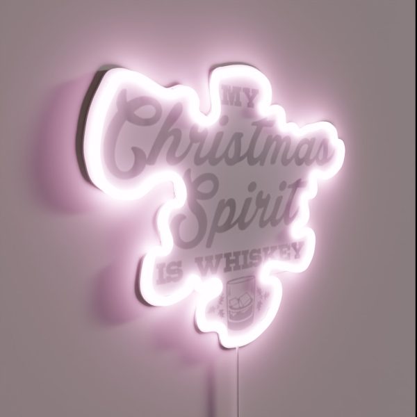 Funny Christmas Drinking Whiskey Liquor RGB Neon Sign