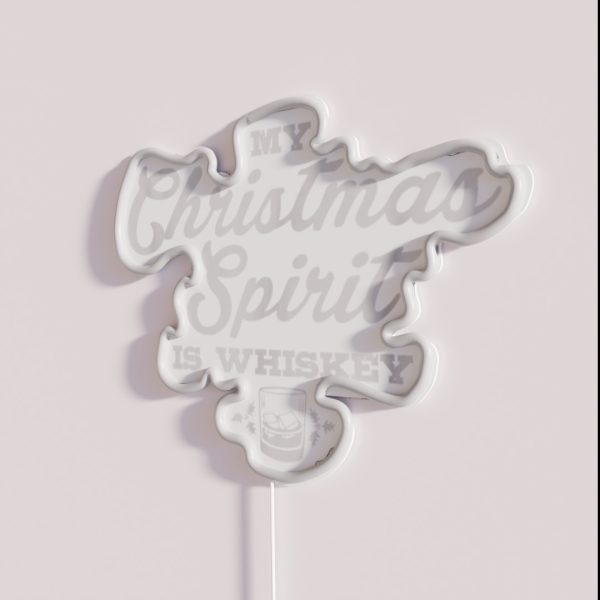 Funny Christmas Drinking Whiskey Liquor RGB Neon Sign