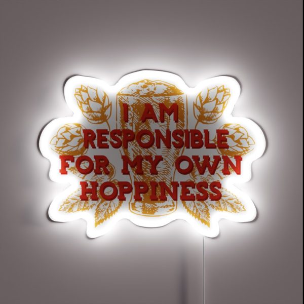 Funny Craft Beer Home Brewer Hoppiness RGB Neon Sign