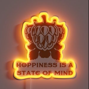 Funny Craft Beer Hoppiness Is A State Of Mind RGB Neon Sign