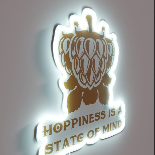Funny Craft Beer Hoppiness Is A State Of Mind RGB Neon Sign